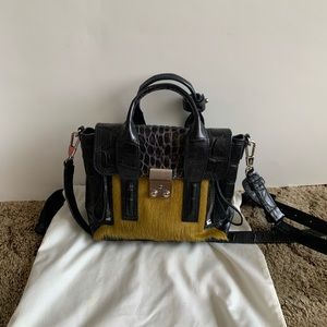 Phillip Lim olive horse hair crossbody bag